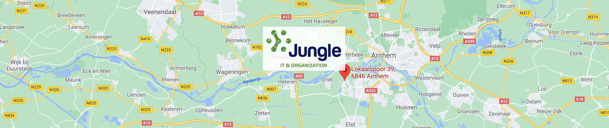 Kaart en route naar Jungle It & Organization